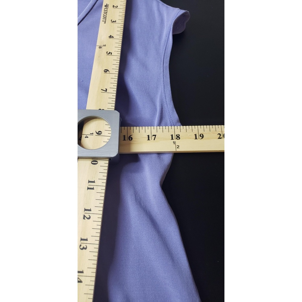 Eileen Fisher Blouse M Purple Pleated Front Silk Blend Casual Flowy Work Minimal - Picture 4 of 5
